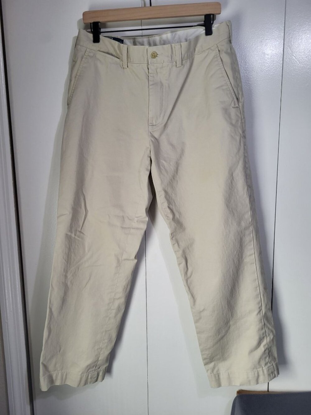 Polo Ralph Lauren Men's SZ 34x29 Preston Pants Light Khaki Flat Front Vintage